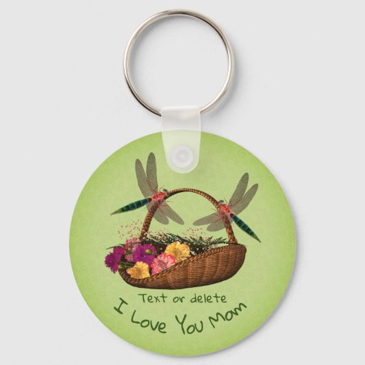 Hou van je mama Dragonflies Vloemmandje Sleutelhanger (Achterkant)