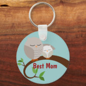 Hou van je mama en Baby Owls Brown Sleutelhanger (Voorkant)