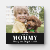 Hou van je Mama Foto Familie Modern Keepsake Fotoplaat (Voorkant)