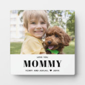 Hou van je Mama Foto Familie Modern Keepsake Fotoplaat (Voorkant)