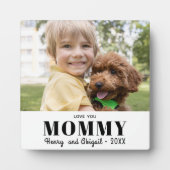 Hou van je Mama Foto Familie Modern Keepsake Fotoplaat (Voorkant)