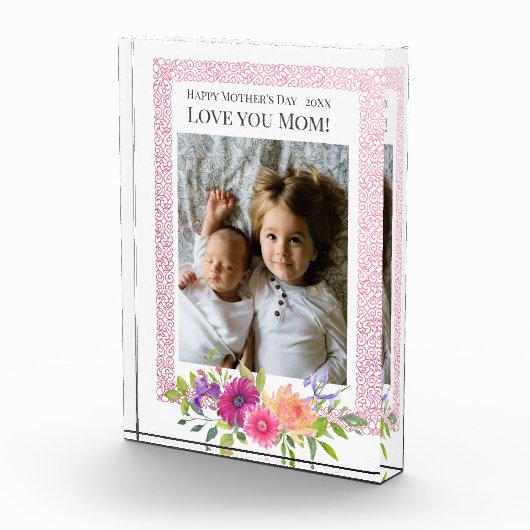 Hou van je mama! Het prachtige Roze Bloemen Foto B (Rechts)