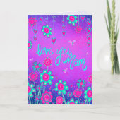 Hou van je mama Inspirivity Floral Heart Paarse Kaart (Voorkant)
