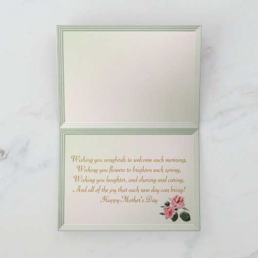 Hou van je, mama kaart met roze rozen (Binnen)