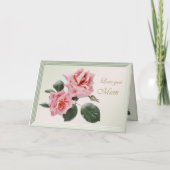 Hou van je, mama kaart met roze rozen (Voorkant)