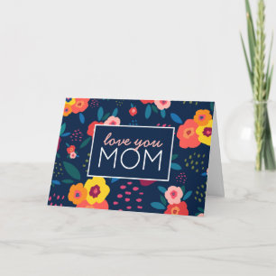 Hou van je mama Modern Floral Happy Moederdag Kaart