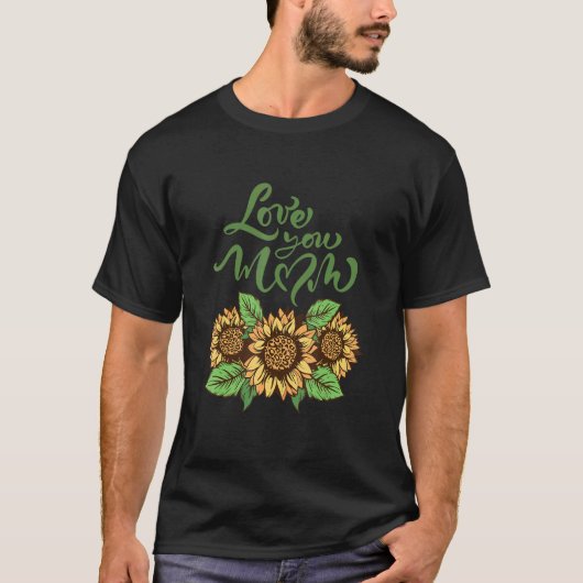 Hou van je mama Moederdag luipaard zonnebloemen vo T-shirt (Voorkant)
