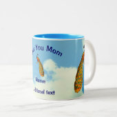 Hou van je mama Peacock Persoonlijk Tweekleurige Koffiemok (Voorkant rechts)