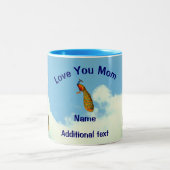 Hou van je mama Peacock Persoonlijk Tweekleurige Koffiemok (Center)