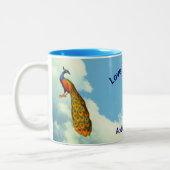 Hou van je mama Peacock Persoonlijk Tweekleurige Koffiemok (Links)