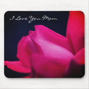 Hou van je mama Red Rosebud Flower Muismat