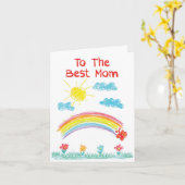 Hou van je mama-regenboog - Verjaardag Moeder Kaart (Gele Bloem)
