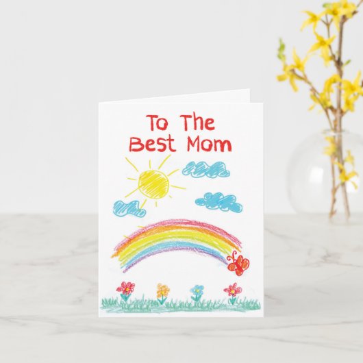 Hou van je mama-regenboog - Verjaardag Moeder Kaart (Gele Bloem)