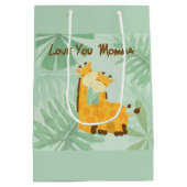 Hou van je mama twee Giraffes Moederdag Medium Cadeauzakje (Achterkant)