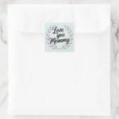 Hou van je mama vierkante sticker (Tas)