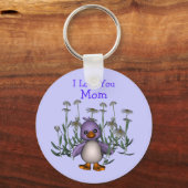 Hou van je mama Whimsical Bird Flowers Sleutelhang Sleutelhanger (Voorkant)