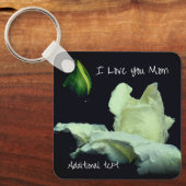 Hou van je mama White Rosebud, persoonlijk Sleutelhanger (Voorkant)