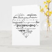 Hou van je mama woorden in het hart Moederdag Kaart (Gele Bloem)