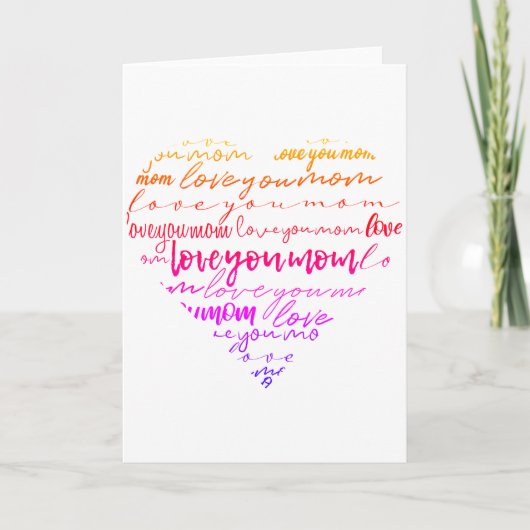 Hou van je mama woorden in het hart Moederdag Kaart (Voorkant)