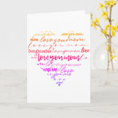 Hou van je mama woorden in het hart Moederdag Kaart (Gele Bloem)