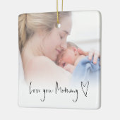 Hou van je mammie moderne Script Heart Photo Overl Keramisch Ornament (Links)