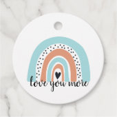 Hou van je meer regenbooghartblauw bedankjes labels (Voorkant)