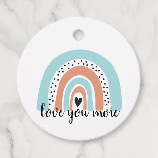 Hou van je meer regenbooghartblauw bedankjes labels (Voorkant)