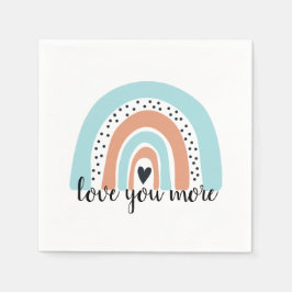 Hou van je meer regenbooghartblauw servet