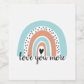 Hou van je meer regenbooghartblauw wijn etiket (Enkel label)