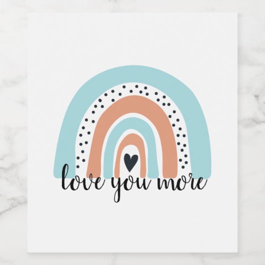 Hou van je meer regenbooghartblauw wijn etiket (Enkel label)