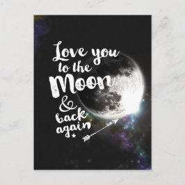 Hou van je met de maan en weer terug ・ Galaxy Art Briefkaart