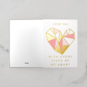 Hou van je met elk stuk van mijn hart folie wenskaart (Buiten Laag)