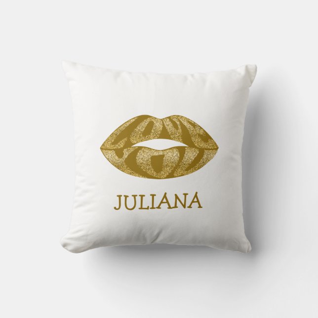 Hou van je met glitter letters in lippen kussen (Voorkant)