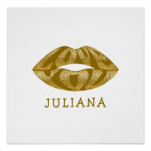 Hou van je met glitter letters in lippen poster (Voorkant)