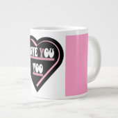 Hou van je met lint ontwerp roze kleur grote koffiekop (Voorkant rechts)