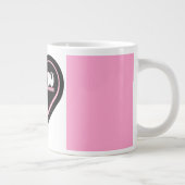 Hou van je met lint ontwerp roze kleur grote koffiekop (Rechts)