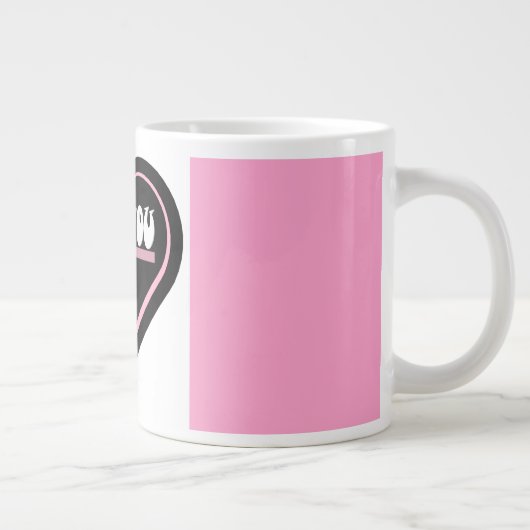 Hou van je met lint ontwerp roze kleur grote koffiekop (Rechts)