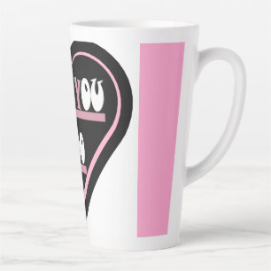 Hou van je met lint ontwerp roze kleur latte mok