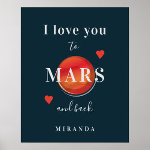 Hou van je met Mars moderne typografie-Valentijn Poster
