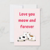 Hou van je miauw en voor altijd Cat Pink Valentijn (Voorkant)