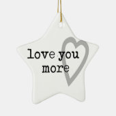 hou van je modernere zwarte grijze hart keramisch ornament (Rechts)