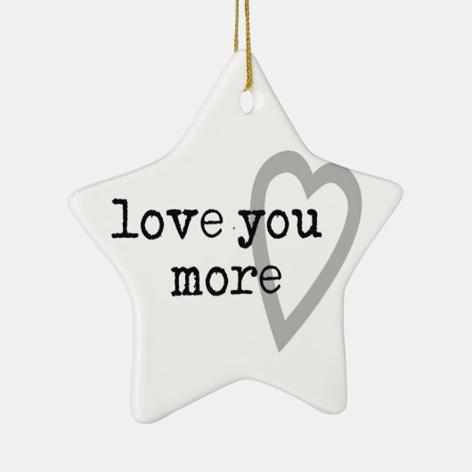 hou van je modernere zwarte grijze hart keramisch ornament (Rechts)