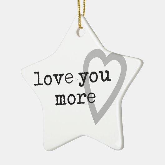 hou van je modernere zwarte grijze hart keramisch ornament (Links)