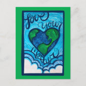 Hou van je moeder aarde dag aards hart feestdagenkaart (Voorkant)