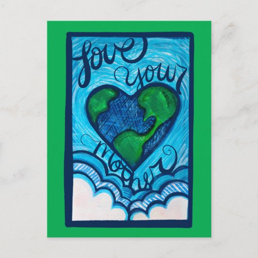 Hou van je moeder aarde dag aards hart feestdagenkaart (Voorkant)