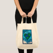 Hou van je moeder aarde dag aards hart tote bag (Voorkant (product))