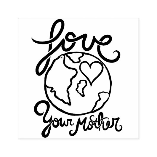 Hou van je moeder aarde dag hart liefhebber rubberstempel (Afrduk)