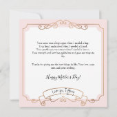 Hou van je moeder Elegant Gold Scrolls Roze Kaart (Achterkant)