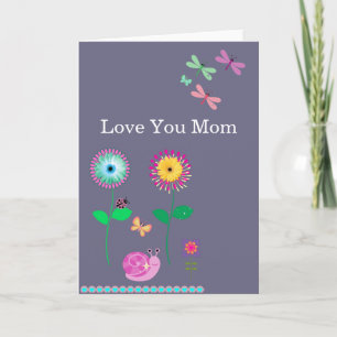 Hou van je moeder Floral Dragonflies Kaart
