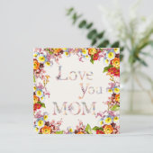 Hou van je moeder Floral Elegant Cute & Cheerful B Feestdagenkaart (Staand voorkant)